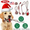 5Pcs Christmas Dog Rope Chew Toys Dog Interactive Toys Set for Puppy  Aggressive Chewers Playing