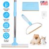 3Pcs Pet Hair Removal Kit Multi-Fabric Dog Rake Adjustable Telescopic Rod For Carpet Rug Clothes Couch