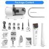 Professional Pet Hair Grooming Vacuuming Kit with 7 Grooming Tools Dog Clipper Low Noise Hair Remover