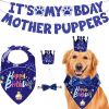 Dog Birthday Bandana Hat Set Cute Dog Birthday Banner Decoration with Hat Bandana Bowtie