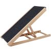 Foldable Wooden Dog Ramp for High Beds Non Slip Dual Heights Adjustable Pet Ramp for Couch Car 61LBS Load