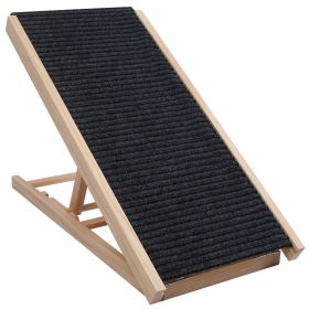 Foldable Wooden Dog Ramp for High Beds Non Slip Dual Heights Adjustable Pet Ramp for Couch Car 61LBS Load