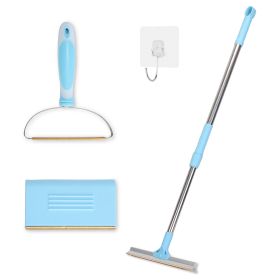 3Pcs Pet Hair Removal Kit Multi-Fabric Dog Rake Adjustable Telescopic Rod For Carpet Rug Clothes Couch