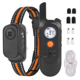 984FT Dog Training Collar IP65 Waterproof 3 Channels Rechargeable Transmitter Receiver Trainer with Recording