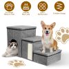 3 Step Pet Stair 4-IN-1 Foldable Dog Ramp Non-Slip Ladder withouse for Old Pet 165LBS Max