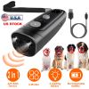 Ultrasonic Dog Anti-Bark Device 2 in 1 Rechargeable 32ft LED Light 2 Mode Dog Whistle