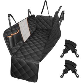 Dog Car Seat Cover Waterproof Scratchproof Pet Car Back Seat Hammock with 2 Door Slide Straps for Car Truck SUV