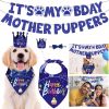 Dog Birthday Bandana Hat Set Cute Dog Birthday Banner Decoration with Hat Bandana Bowtie