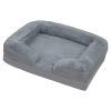 Soft Warm Plush Puppy Bed Cozy Nest Sofa Non-Slip Bed Cushion Mat Removable Washable Cover Waterproof Lining