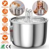 2L/67.6Oz Automatic Electric Pet Water Fountain Stainless Steel Water Dispenser with Water Level Ultra-quiet Pump