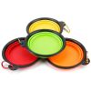 4Pcs Silicone Collapsible Dog Bowls BPA Free Travel Foldable w/ Carabiner Clip For Traveling Walking Hiking