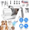 Professional Pet Hair Grooming Vacuuming Kit with 7 Grooming Tools Dog Clipper Low Noise Hair Remover