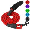 5FT Dog Leash training Walking Lead w/ Foam Handle Highly Reflective Treads Strong Nylon Dog Rope