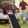 Foldable Wooden Dog Ramp for High Beds Non Slip 4 Heights Adjustable Pet for Couch Car SUV 176LBS Load