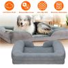 Soft Warm Plush Puppy Bed Cozy Nest Sofa Non-Slip Bed Cushion Mat Removable Washable Cover Waterproof Lining