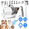 Professional Pet Hair Grooming Vacuuming Kit with 7 Grooming Tools Dog Clipper Low Noise Hair Remover