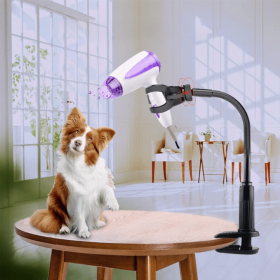 Hair Dryer Holder 360 Degrees Rotatable Hands-Free Hair Dryer Stand Aluminum Alloy Gooseneck Pet Dog Grooming