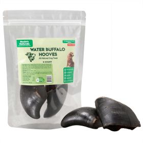 Water Buffalo Hooves-100% Natural; High Protein; Long-Lasting; Grain-Free; Dog Dental Treat & Chews;4 CT-10 oz