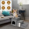 3 Step Pet Stair 4-IN-1 Foldable Dog Ramp Non-Slip Ladder withouse for Old Pet 165LBS Max
