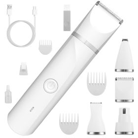 4 In 1 Electric Pet Dog Grooming Kit Cordless Shaver Set Low Noise Nail Grinder with 4 Guide Combs