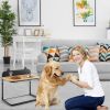 Dog Bowl Stand with 2 Stainless Steel Food Water Bowls; 3 Height Settings