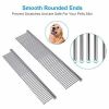 2 Pk Dog Combs with Rounded Ends Stainless Steel Teeth; Removing Tangles and Knots; Professional Grooming Tool