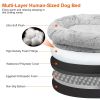 Human Size Dog Bed with Pillow Blanket 72.83x47.24x11.81in Bean Bag Bed Washable Removable Flurry Plush Cover