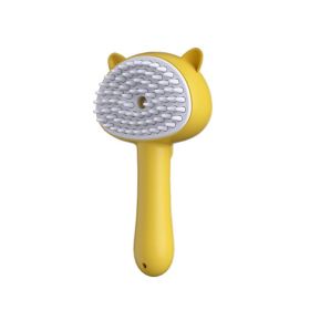 Hair Cleaning Brush With Mist Grooming Brush Rechargeable Self Cleaning Slicker Brush For Pets Dogs (Option: 18x9.5x5cm-Yellow)