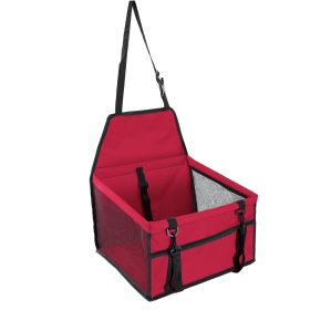 Dog Booster Car Seat Foldable Pet Travel Carrier w/ Clip-on Safety Leash for up to 20Lbs (Option: Red)