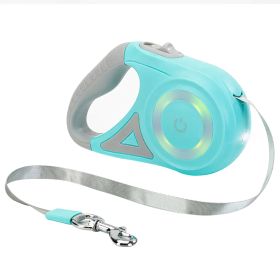 16FT Retractable Dog Leash with Flashlight RGB Light Fit for 66-110lbs (Option: Green)