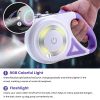 16FT Retractable Dog Leash with Flashlight RGB Light Fit for 66-110lbs