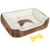 Pet Dog Bed Soft Warm Fleece Puppy Cozy Nest Sofa Bed Cushion Mat For S/M Dog