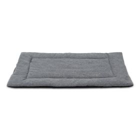 Dog Bed Comfortable Fleece Crate Reversible Pad Joint Relief w/ Water Resistant Breathable (Option: L)