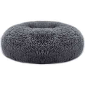 Pet Dog Bed Soft Warm Fleece Puppy Bed Dog Cozy Nest Sofa Bed Cushion For S/M Dog (Option: DGray_M)