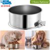 Stainless Steel Dog Bowl Hanging Food Bowl Detachable Food Water Bowl with Clamp Holder