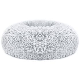 Pet Dog Bed Soft Warm Fleece Puppy Bed Dog Cozy Nest Sofa Bed Cushion For S/M Dog (Option: Gray_L)
