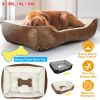 Pet Dog Bed Soft Warm Fleece Puppy Cozy Nest Sofa Bed Cushion Mat For S/M Dog