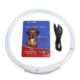 LED Dog Collar USB Rechargeable Multi-Color Lighting Safety Glow Dog Collar Night Walking (Option: 35CM)