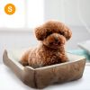 Pet Dog Bed Soft Warm Fleece Puppy Cozy Nest Sofa Bed Cushion Mat For S/M Dog