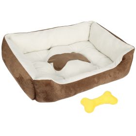 Pet Dog Bed Soft Warm Fleece Puppy Cozy Nest Sofa Bed Cushion Mat For S/M Dog (Option: Brown_XXL)