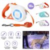 16FT Retractable Dog Leash with Flashlight RGB Light Fit for 66-110lbs