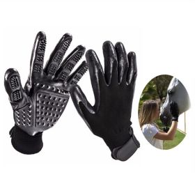 Pet Hair Removal Gloves; Bathing; Hair Remover Gloves; Gentle Brush (Color: Yellow, size: NO.9)