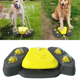 Dog Sprinkler Outdoor Canine Water Fountain Easy Paw Activated 2 Aqua Outlet Modes Hose Dispenser (Color: Yellow)