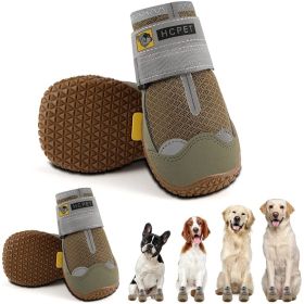 Dog Boots Breathable; Waterproof Anti-Slip Puppy Booties Paw Protector for Hot Pavement Winter Snow Hiking (Color: Black, size: #3 (width 1.77 inch) for 31-38 lbs)