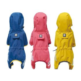 Small dog raincoat; body full surrounding; waterproof poncho; with tow holes in the back (colour: Lake blue, size: S (recommended weight 2-3 kg))