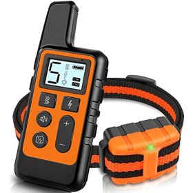 Dog Training Collar; Waterproof Shock Collars for Dog with Remote Range 1640 ft; 3 Training Modes (Color: Orange)