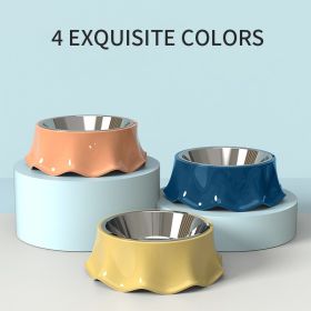 Pet Dog Bowl For Food And Water, Stainless Steel Pet Feeding Bowl (Color: Blue)