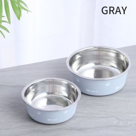 Dog Bowl For Food And Water, Stainless Steel Pet Feeding Bowl, Durable Non-Skid Insulated Heavy Duty (Color: gray, size: L)