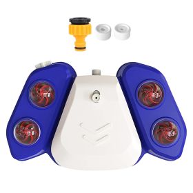 Dog Water Fountain Multifunctional Automatic Pet Water Dispenser Outdoor Step-on Activated Sprinkler Shower Fun (Color: Blue)