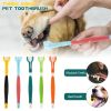 Three-Head Multi-angle Toothbrush Cleaning Dog Brush Bad Breath Teeth Care Tool